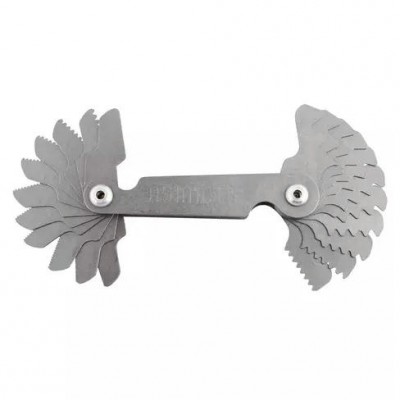 Набор резьбовых шаблонов для метрической резьбы 60°, шаг 0,4-7 мм из 21 шт.