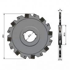 Фреза дисковая со сменными пластинами диаметр 125 мм, ширина паза 4 мм