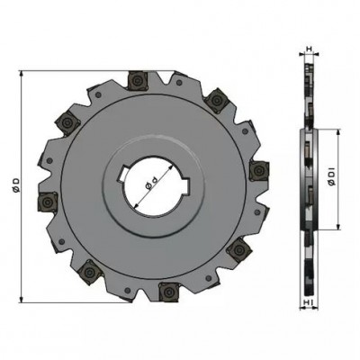 Фреза дисковая со сменными пластинами диаметр 125 мм, ширина паза 4 мм