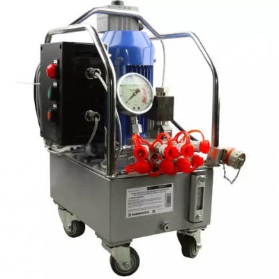 Станция гидравлическая для гайковёртов взрывобезопасная (8×1/4" NPT) 2Ex h IIB T3 Gc, 700 бар, 1,5кВт, 20л