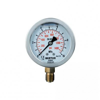 Манометр гидравлический 0-100 атм 63 мм G1/4 глицериновый для наборов серии A85