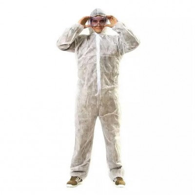 Комбинезон одноразовый защитный с капюшоном, спанбонд XXL/XXXL 25г/м2 (50-60 рр)