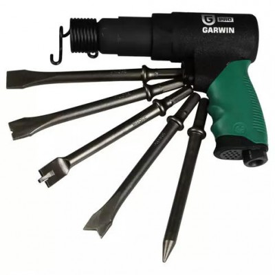 Пневмомолоток с 5-ю зубилами 190 мм Энерг. уд. 6,5 Дж, HEX (H10)