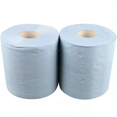 Бумажное полотенце индустриальное, двухслойное, лист 22х35 см, 500 листов, синее упак. 2 шт