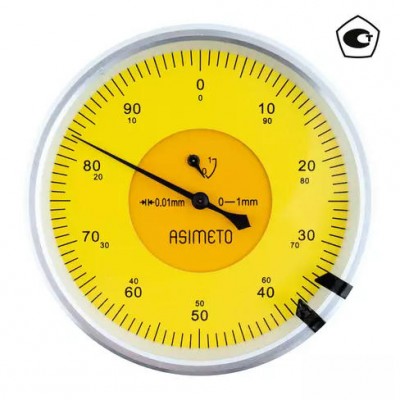 Индикатор часового типа ИЧ 0-1 мм, 0,01 мм, с горизонтальным расположением шкалы  ASIMETO 422-11-2