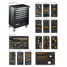 Тележка инструментальная 7 полочная Standart серая с комплектом инструмента, 273 предмета