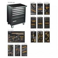 Тележка инструментальная 6 полочная Standart серая с комплектом инструмента, 220 предметов