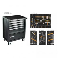 Тележка инструментальная 6 полочная Standart серая с комплектом инструмента, 145 предметов Тележка инструментальная 6 полочная Standart серая с комплектом инструмента, 145 предметов