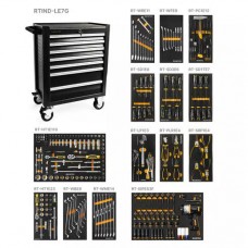 Тележка инструментальная Limited Edition 7 полочная Industrial серая с комплектом инструмента, 273 предмета