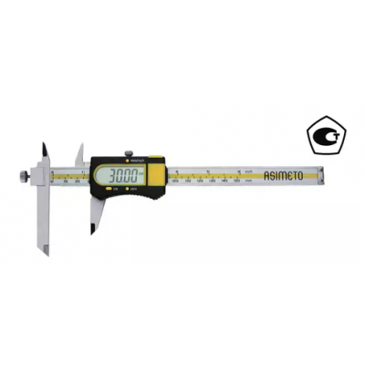 Штангенциркуль цифровой для измерения уступов 0,01 мм, 0-300 мм, ABS, с поверкой  ASIMETO 317-12-0-П