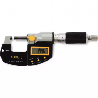 Микрометр цифровой 0-25 мм, IP65, 0.001 мм с поверкой  ASIMETO 105-01-4-П