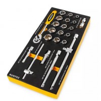 Набор торцевых головок с аксессуарами RUNTEC 3/8" в ложементе EVA, 23 предмета