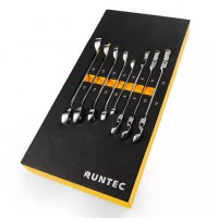 Набор ключей разрезных стандартных и шарнирных RUNTEC 6-19 мм в ложементе EVA, 8 предметов