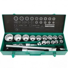 Набор торцевых головок 3/4" 12 гр., 19-55 мм, 21 пр. Набор торцевых головок 3/4" 12 гр., 19-55 мм, 21 пр.