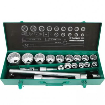 Набор торцевых головок 3/4" 12 гр., 19-55 мм, 21 пр.