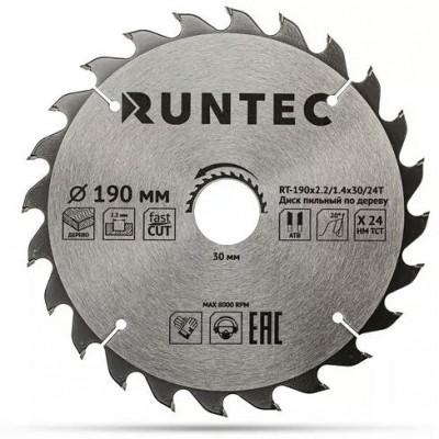 Диск пильный по дереву RUNTEC (190х30 мм 24T)