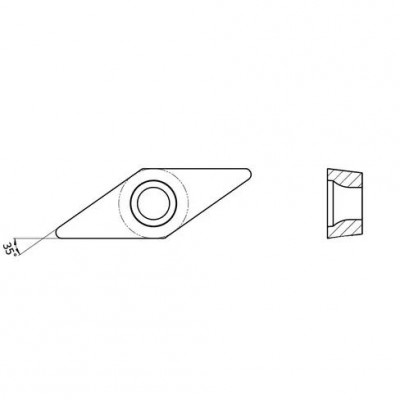 Пластина токарная для чистовой обработки алюминиевых и медных сплавов, цветных металлов