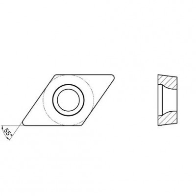 Пластина токарная для чистовой обработки нержавеющих сталей и жаропрочных сплавов