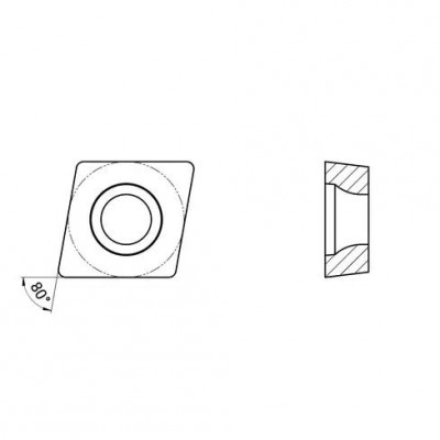 Пластина токарная для чистовой обработки углеродистых и легированных сталей