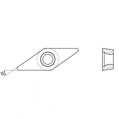 Пластина токарная для получист./получерн. обработки нержавеющих сталей и жаропрочных сплавов