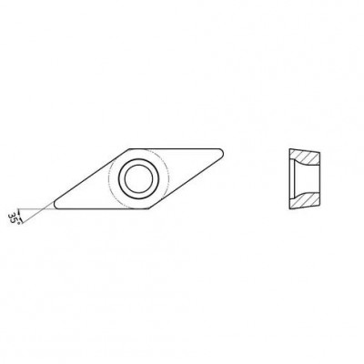 Пластина токарная для получист./получерн. обработки алюминиевых и медных сплавов, цветных металлов