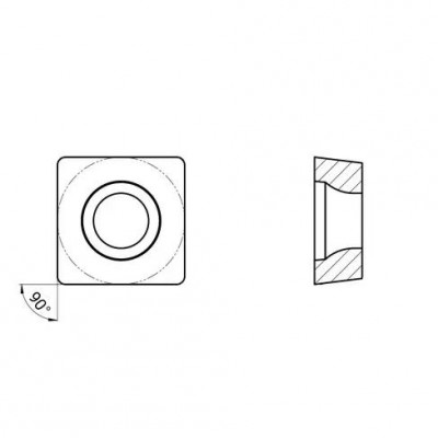 Пластина токарная для чистовой обработки алюминиевых и медных сплавов, цветных металлов