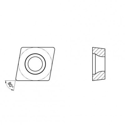 Пластина токарная для чистовой обработки нержавеющих сталей и жаропрочных сплавов
