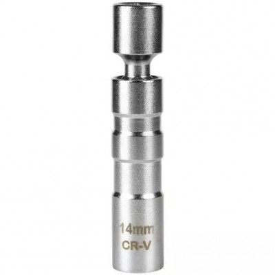 Головка, 3/8", 14 мм, торцевая, 12-гранная, глубокая, шарнирная, свечная