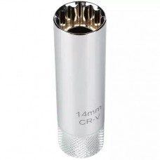 Головка, 3/8", 14 мм, торцевая, 12-гранная, глубокая, тонкостенная, свечная