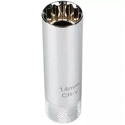 Головка, 3/8", 14 мм, торцевая, 12-гранная, глубокая, тонкостенная, свечная