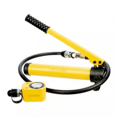 Гидравлический цилиндр (домкрат) низкий ДН10П11; однополостной; 10 т; ход 11 мм с насосом ручным гидравлическим НРГ-390Б