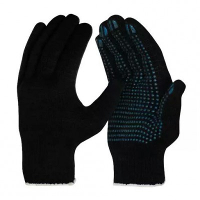 Перчатки рабочие ХБ с ПВХ 10 класс (6) Черные