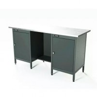 Верстак серии Standart, 1600 мм, оцинк, тумба с дверью + тумба с дверью, серый RAL 7016 Верстак серии Standart, 1600 мм, оцинк, тумба с дверью + тумба с дверью, серый RAL 7016