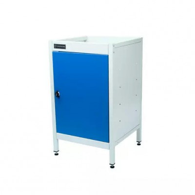 Тумба с дверцей Standart, без крышки, светло-серый карскас, синяя дверца, 7035+5005  GARWIN PRO MST-T-7035-5005 Тумба с дверцей Standart, без крышки, светло-серый карскас, синяя дверца, 7035+5005  GARWIN PRO MST-T-7035-5005