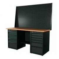 Верстак серии Industrial, 1700 мм, фанера, тумба с 4-мя ящиками + тумба с 6-ю ящиками, экран 1000, серый RAL 7016 Верстак серии Industrial, 1700 мм, фанера, тумба с 4-мя ящиками + тумба с 6-ю ящиками, экран 1000, серый RAL 7016