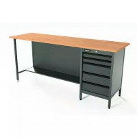 Верстак серии Standart, 2000 мм, фанера, тумба с 5-ю ящиками, серый RAL 7016 Верстак серии Standart, 2000 мм, фанера, тумба с 5-ю ящиками, серый RAL 7016