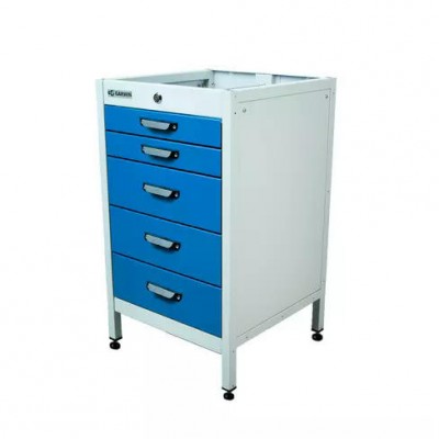 Тумба 5 ящиков Standart, без крышки, светло-серый каркас, светло-синие ящики, 7035+5015  GARWIN PRO MST-T5-7035-5015 Тумба 5 ящиков Standart, без крышки, светло-серый каркас, светло-синие ящики, 7035+5015  GARWIN PRO MST-T5-7035-5015