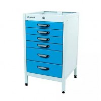 Тумба 6 ящиков Standart, без крышки, светло-серый каркас, светло-синие ящики, 7035+5015 Тумба 6 ящиков Standart, без крышки, светло-серый каркас, светло-синие ящики, 7035+5015
