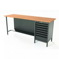 Верстак серии Standart, 2000 мм, фанера, тумба с дверью, серый RAL 7016 Верстак серии Standart, 2000 мм, фанера, тумба с дверью, серый RAL 7016