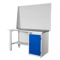 Верстак серии Industrial, 1500 мм, оцинк, тумба с дверью, экран 1000, синий (светло-серый) RAL 5005 (7035) Верстак серии Industrial, 1500 мм, оцинк, тумба с дверью, экран 1000, синий (светло-серый) RAL 5005 (7035)