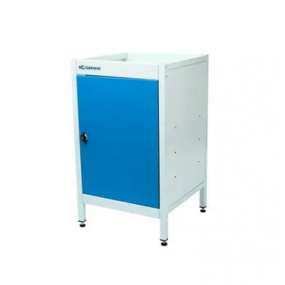 Тумба с дверцей Standart, без крышки, светло-серый каркас, светло-синяя дверца, 7035+5015  GARWIN PRO MST-T-7035-5015 Тумба с дверцей Standart, без крышки, светло-серый каркас, светло-синяя дверца, 7035+5015  GARWIN PRO MST-T-7035-5015