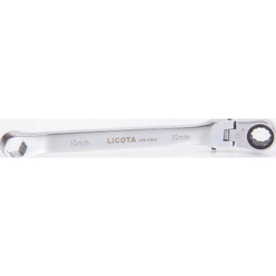 Licota ARW-07M10 Ключ трещоточный гибкий с фиксацией и накидной 6гр. 15° 10 мм