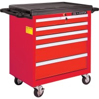 Licota AWX-2602RTSEK01 Тележка инструментальная 256 пр., 5 полок, пласт. стол., красная