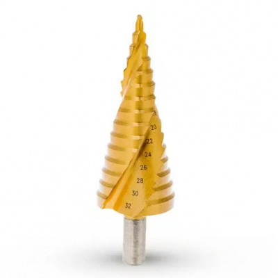 Сверло ступенчатое 4-32 мм, 15 ступеней, HSS-TiN