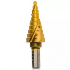 Сверло ступенчатое 4-22 мм, 10 ступеней, HSS-TiN Сверло ступенчатое 4-22 мм, 10 ступеней, HSS-TiN