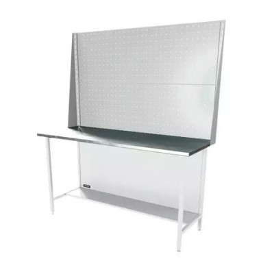 Верстак серии Standart, 1600 мм, оцинк, экран 1000, светло-серый (7035)