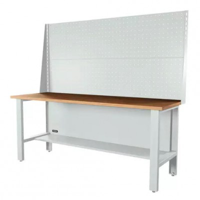 Верстак серии Industrial, 2000 мм, фанера, экран 1000, светло-серый (7035)