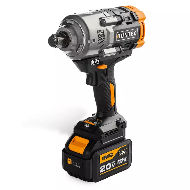 Гайковерт ударный аккумуляторный RUNTEC PRO 3/4", 20В, 2*6Ач, 1600Нм