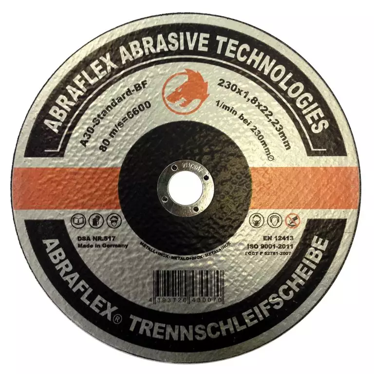 Abraflex УТ0007366 Круг отрезной 230x1,8x22,23 A30 S-BF41 мет/нерж