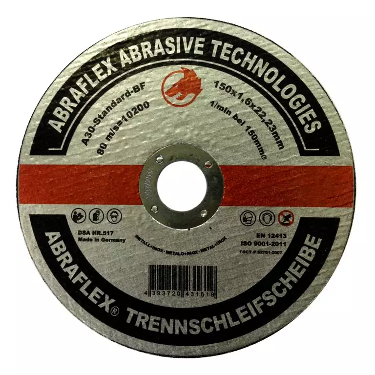 Abraflex УТ0007509 Круг отрезной 150x1,6x22,23 A30 S-BF41 мет/нерж